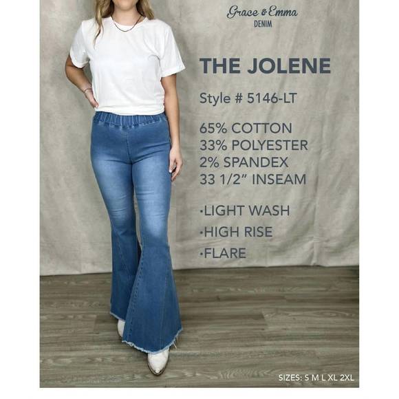 NEW SOUTHERN GRACE the jolene high rise flare denim in light wash - Picture 10 of 10